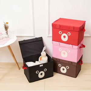 1 Pc Panda Design Folding Storage Bins Quilt Basket Kid Toys Organizer Storage Boxes Cabinet Wardrobe Storage Bag (random Color/design)