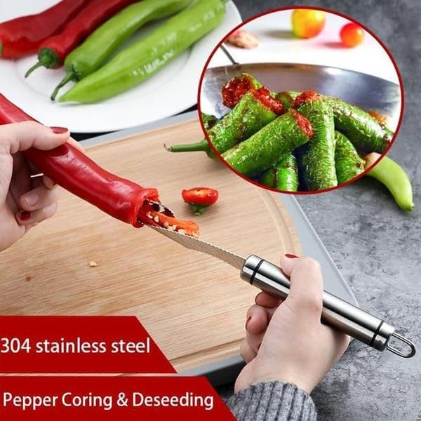 FLIPDEALS.PK™ 2-in-1 Pepper Seed Corer Remover