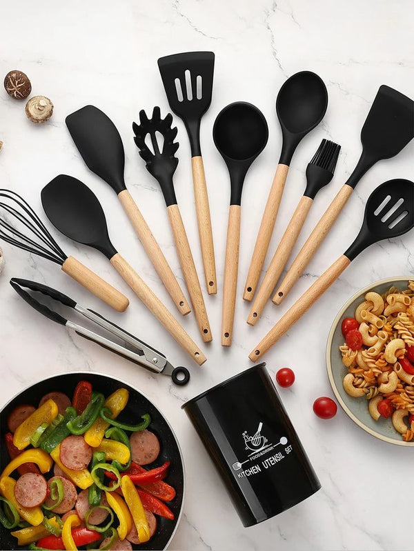 12 Pcs Silicone Cooking Utensils Kitchen Utensil Set