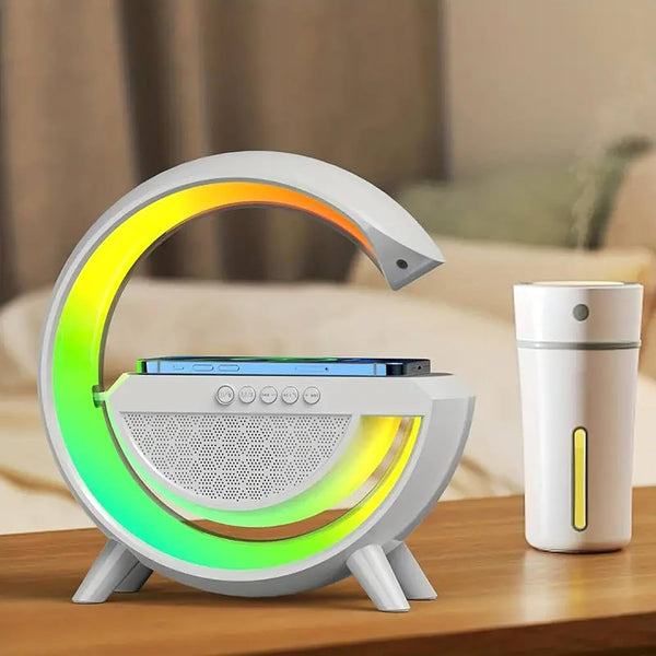 G Shaped RGB Light Table Lamp With Wireless Charger