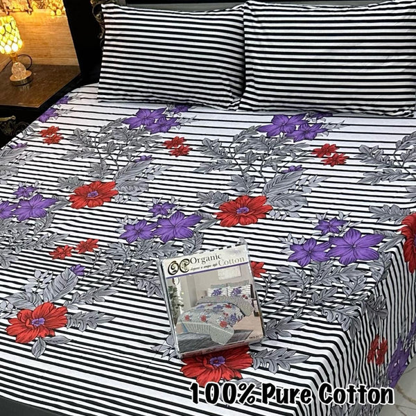 Luxurious 100% Pure Cotton Bed Sheet Set King Size