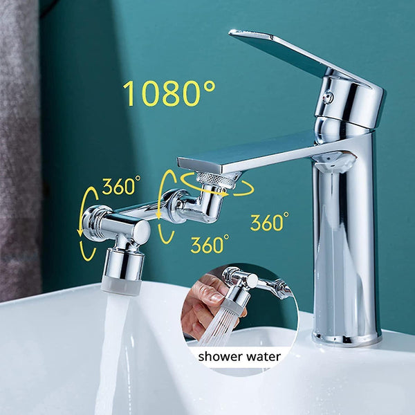 1080°rotatable Faucet Aerator Bathroom Washbasin Tap Splash Filter Kitchen Faucet Extend Faucet Water Saving Bubbler Nozzle