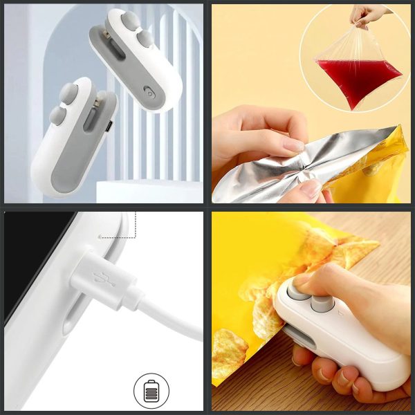 Heat Sealing Machine 2 In 1 Cutting And Sealer Usb Rechargeable Food Sealer Mini Sealer