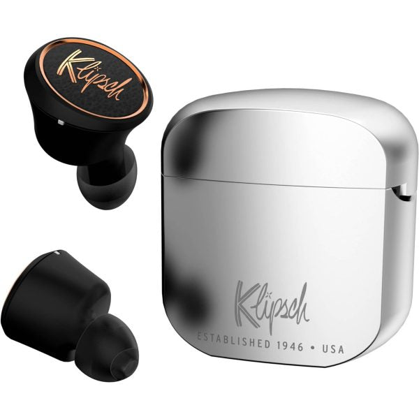 Klipsch T5 True Wireless Earphones With Charging Case Bluetooth Earphones ,earbuds (silver Color Body )