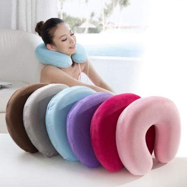 U Shaped Travel Neck Pillow Extremely Soft And Comfortable (random Color)